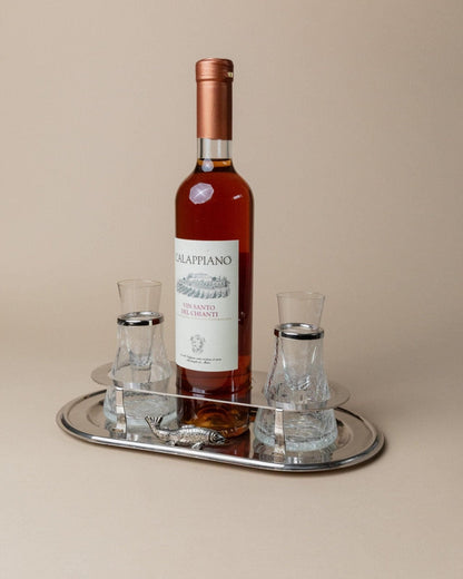 Service vintage argenté pour shots ou caviar Italie années 70 décoration de table