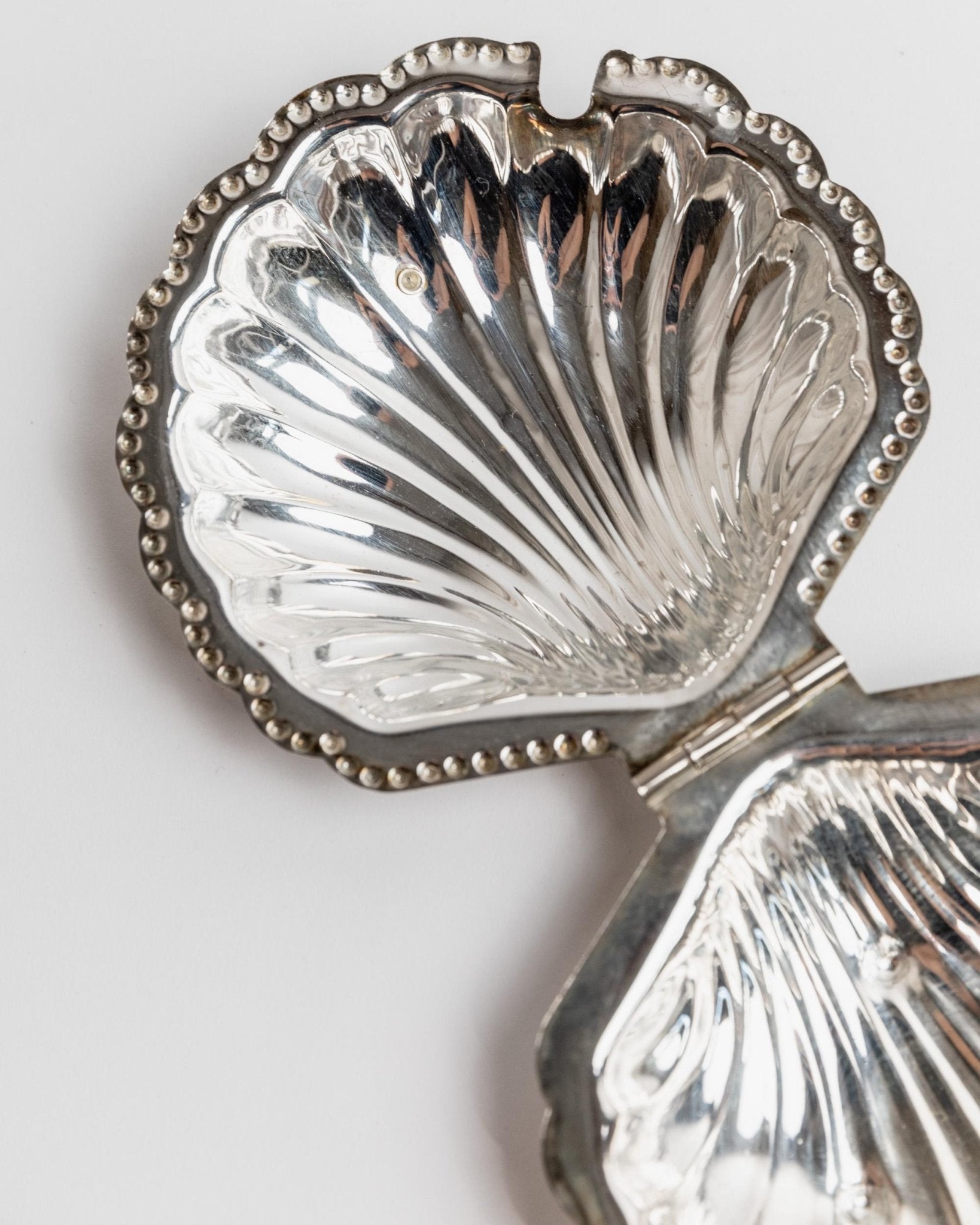 Vintage Zuckerdose Muschelform mit Löffel