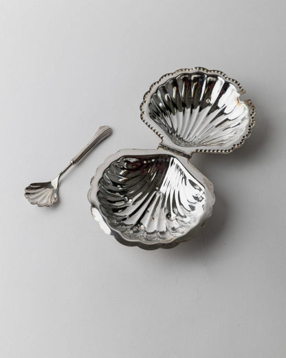 Sucrier vintage en forme de coquillage avec cuillère Italie années 1960 décoration de table élégante