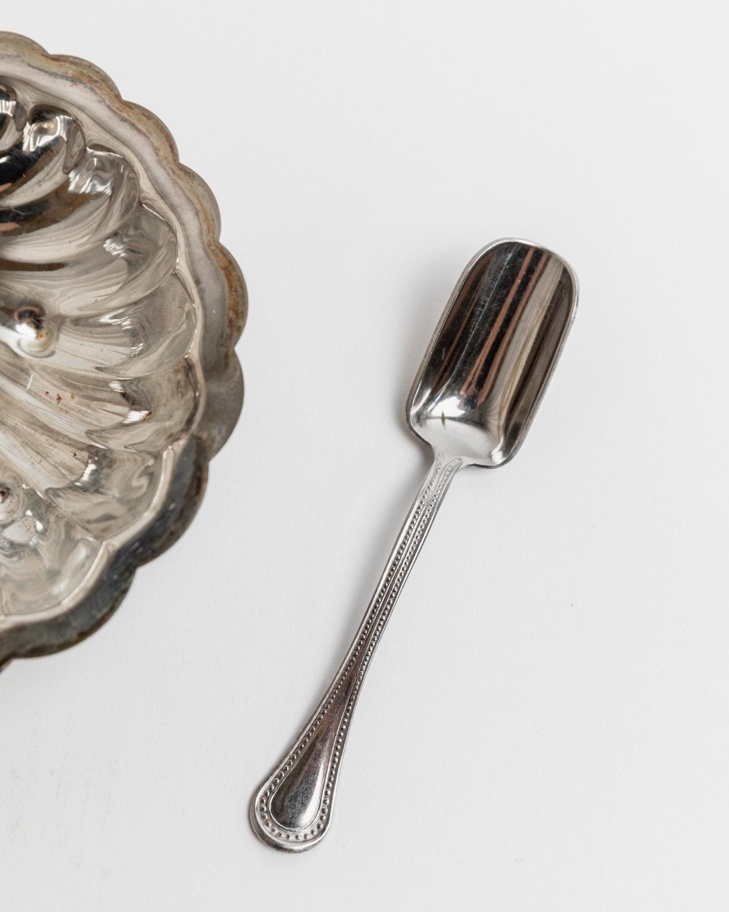 Vintage Zuckerdose Muschelform mit Löffel