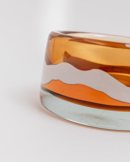 Vintage Glasschale von Jaroslav Svoboda für Skrdlovice Glass, orange, 1970er