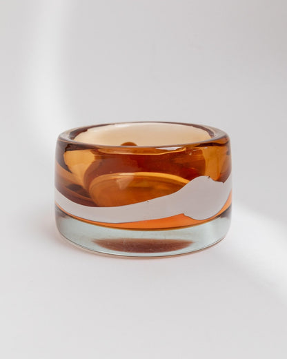 Vintage Glasschale von Jaroslav Svoboda für Skrdlovice Glass, orange, 1970er