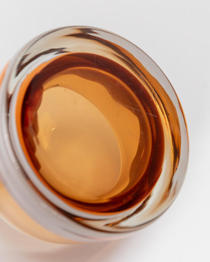 Vintage Glasschale von Jaroslav Svoboda für Skrdlovice Glass, orange, 1970er