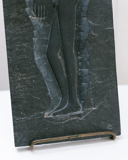 Vintage Steinrelief "Alien Man" aus Schiefer, Italien 1970er