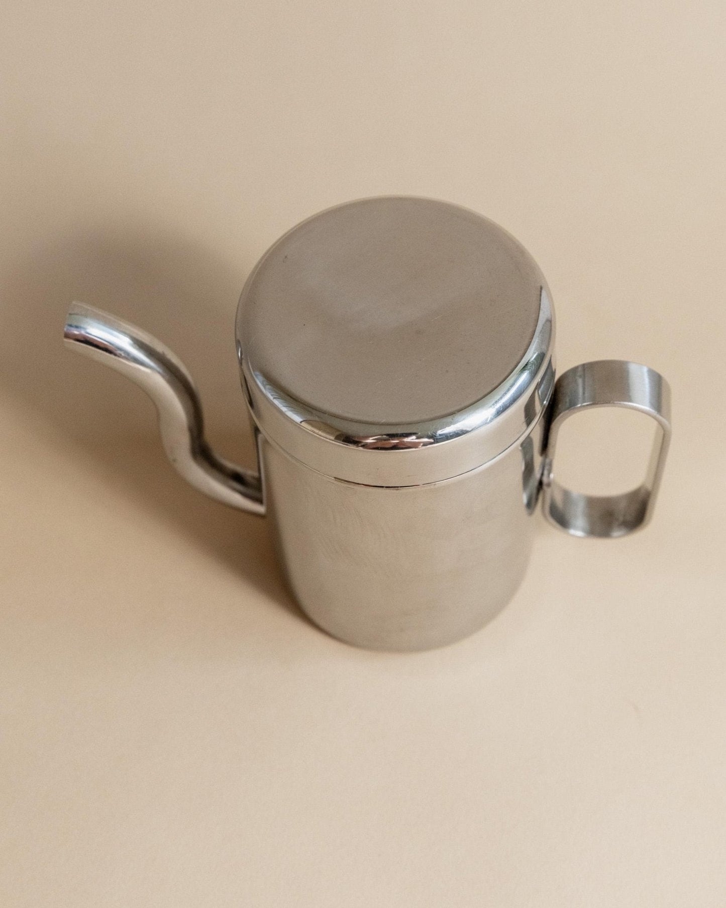 Vintage Kanne aus Edelstahl mit Deckel