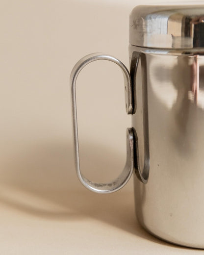 Vintage Kanne aus Edelstahl mit Deckel