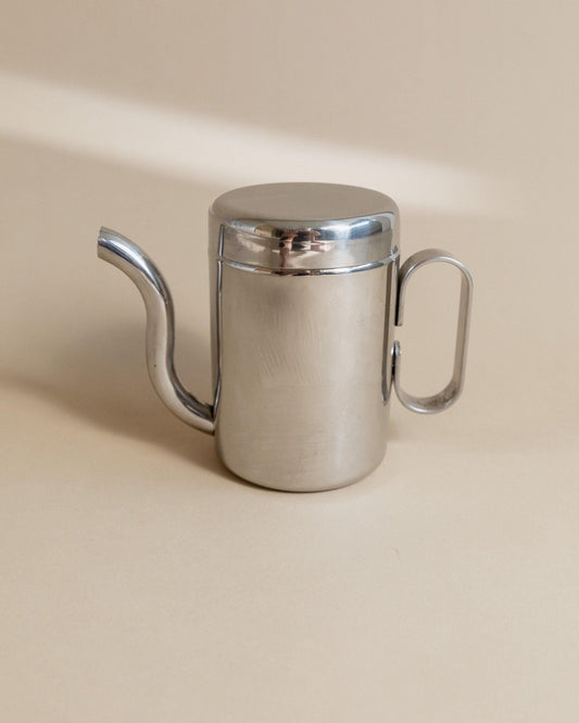 Vintage Edelstahl Dose mit Deckel aus Italien