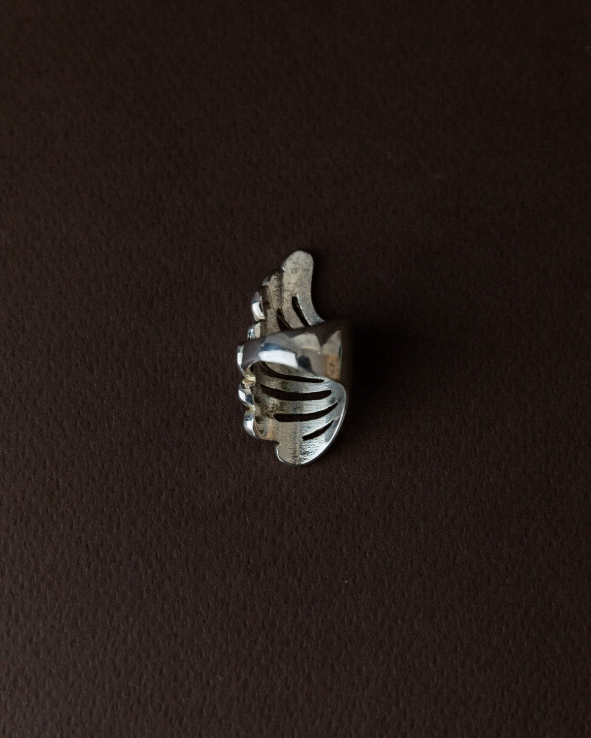 Vintage Statement-Ring Flügel Sterlingsilber Italien 1970er retro Schmuckstück