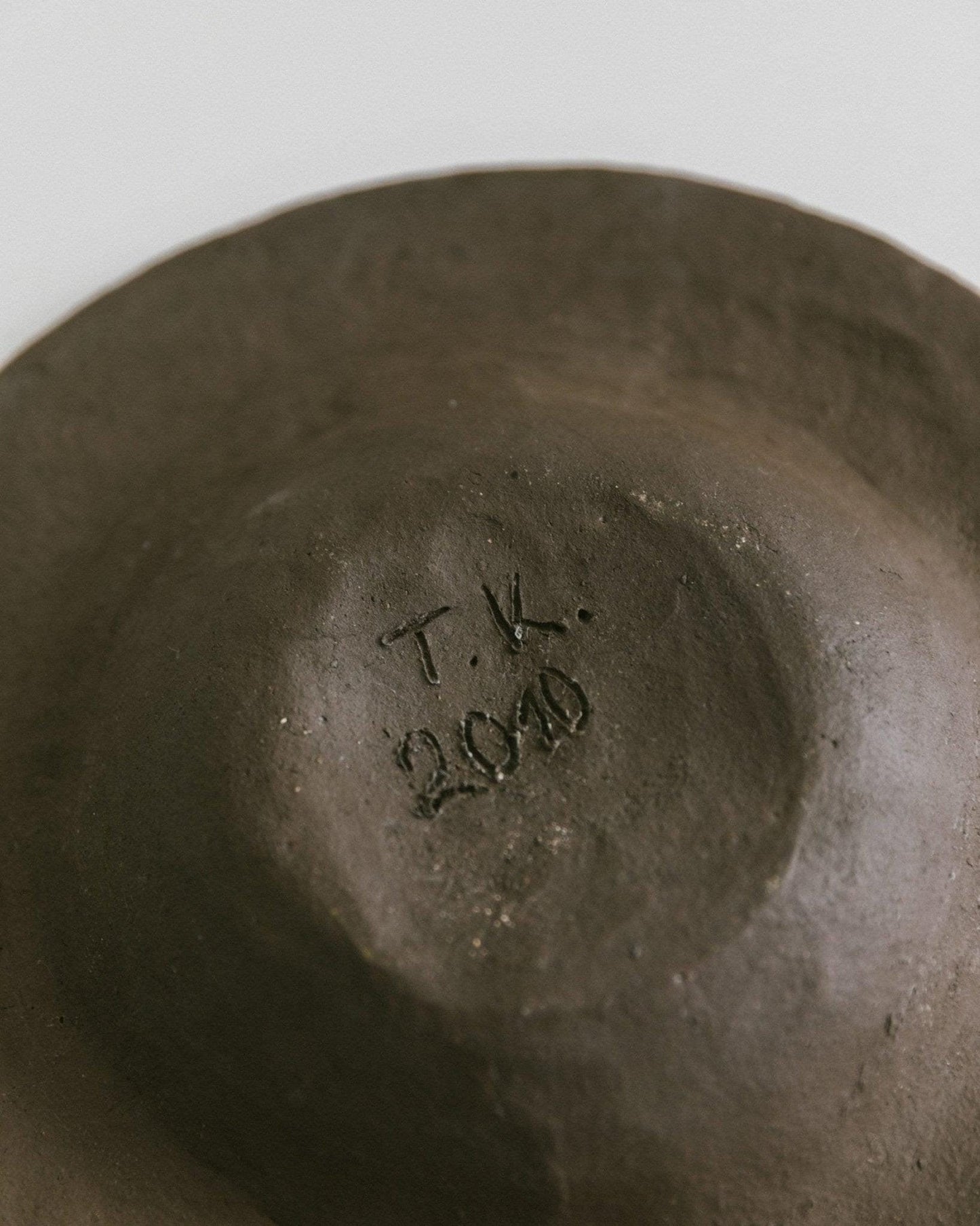 Vintage Keramikschale von TK, Italien, 1970er, einzigartig, braun mit roten Akzenten