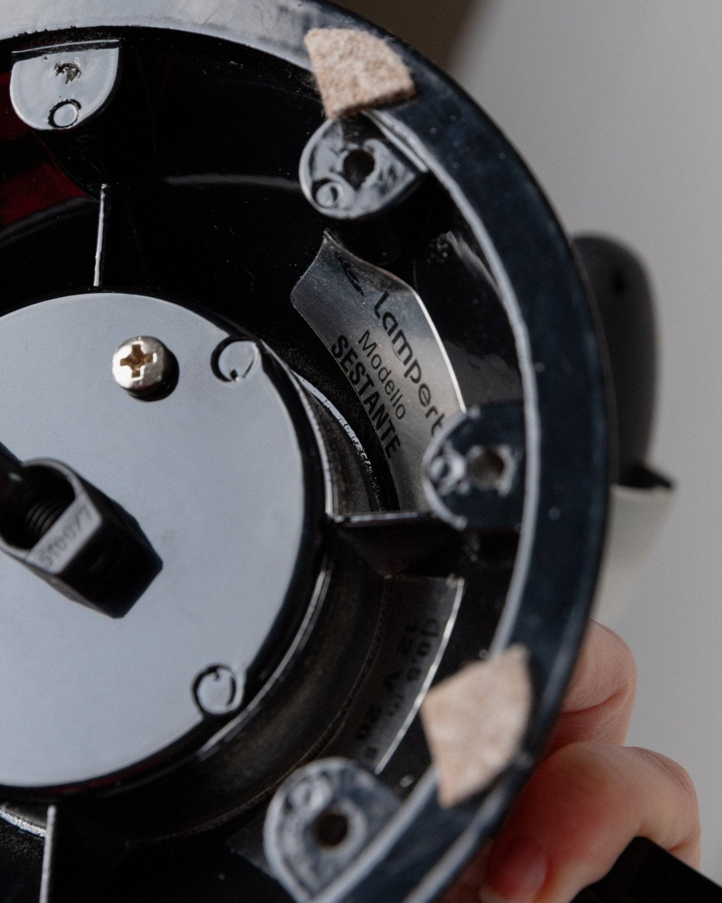 Vintage Tischlampe Sestante von Lamperti für Memphis Design Italy blau schwarz