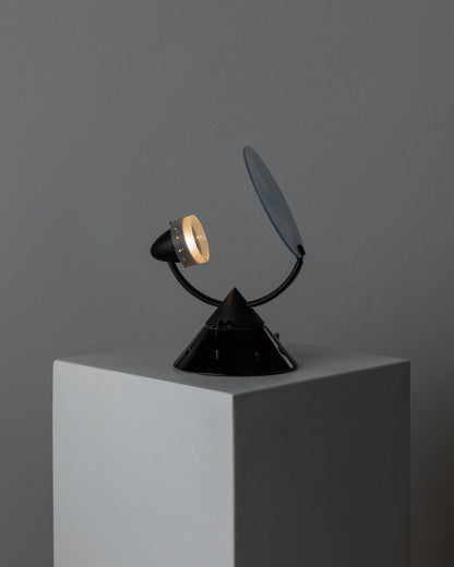 Vintage Tischlampe Sestante von Lamperti für Memphis Design Italy blau schwarz