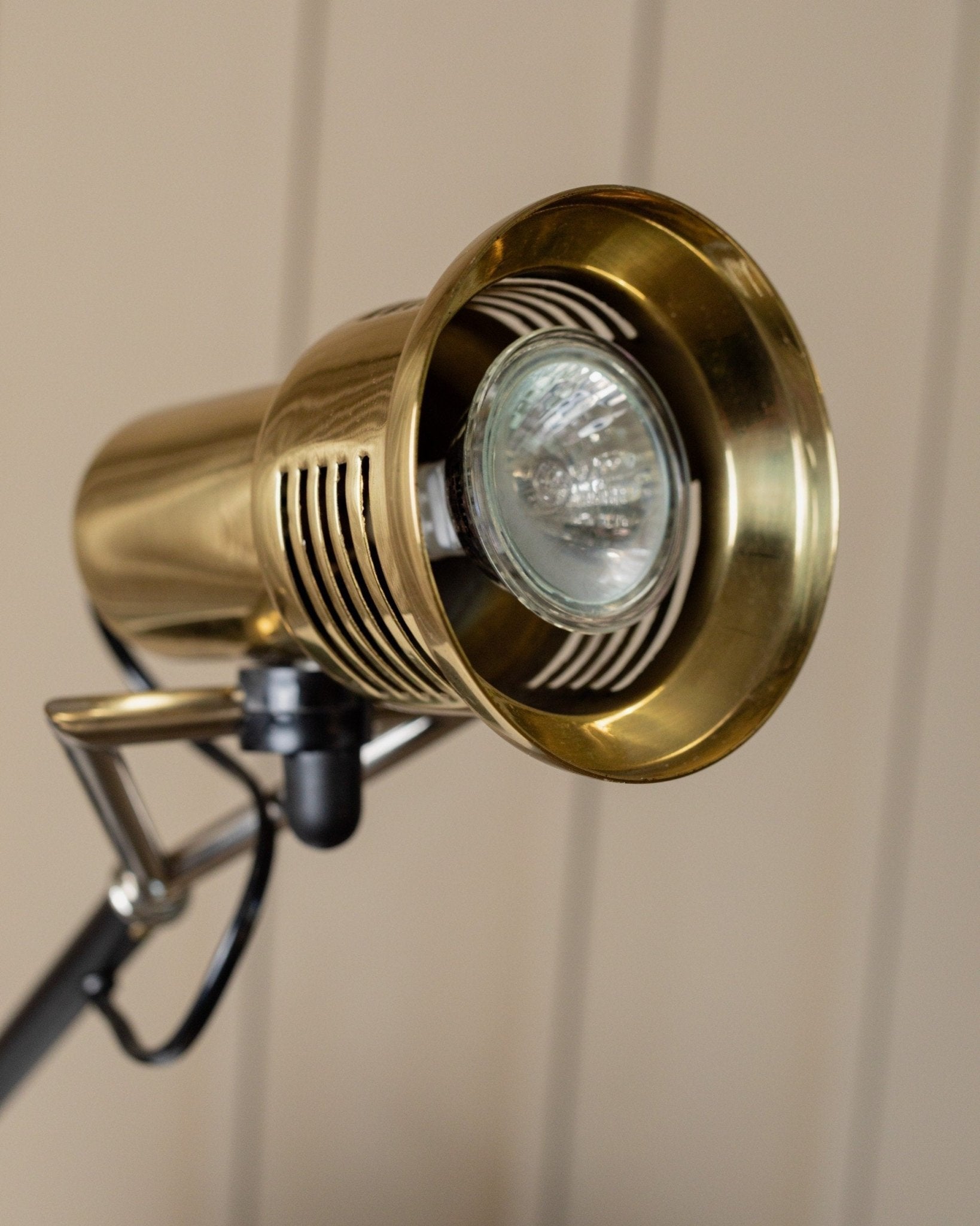 Vintage Tischlampe von Gigidi für Gigidi Iluminazione schwarz goldfarben Metall