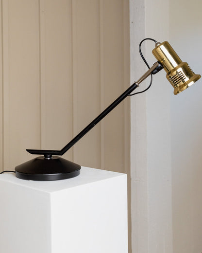 Vintage Tischlampe von Gigidi für Gigidi Iluminazione schwarz goldfarben Metall