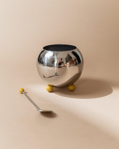 Vintage Tee- und Kaffeeset Space Age Kugelform mit gelben Details von 1980er