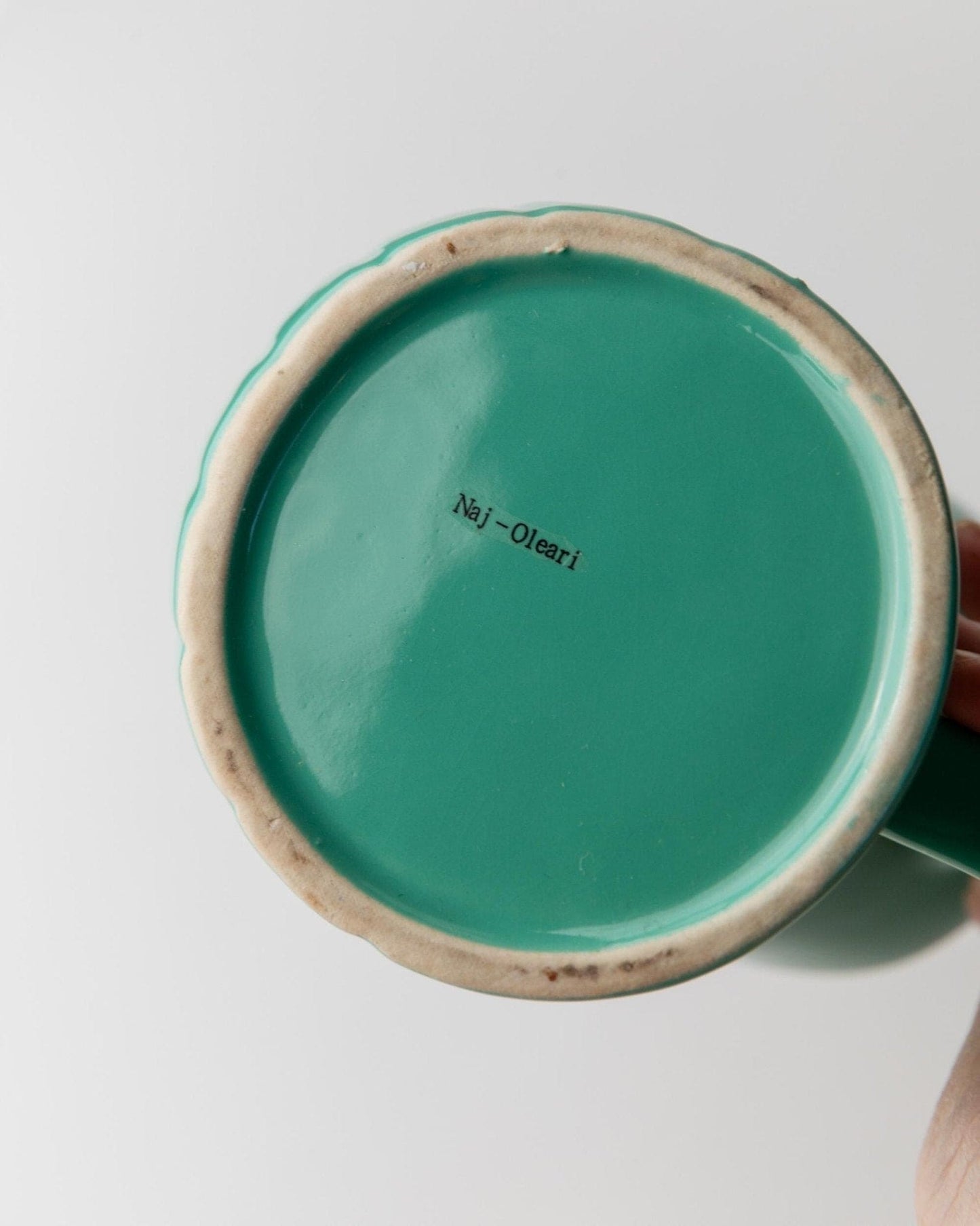 Vintage teapot by M. Iosa Ghini for Naj Oleari turquoise yellow lid Memphis 1980s