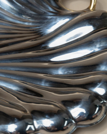 Vintage Tablett Muschelform von Becchetti für Becchetti Design Italy mit goldenen Details