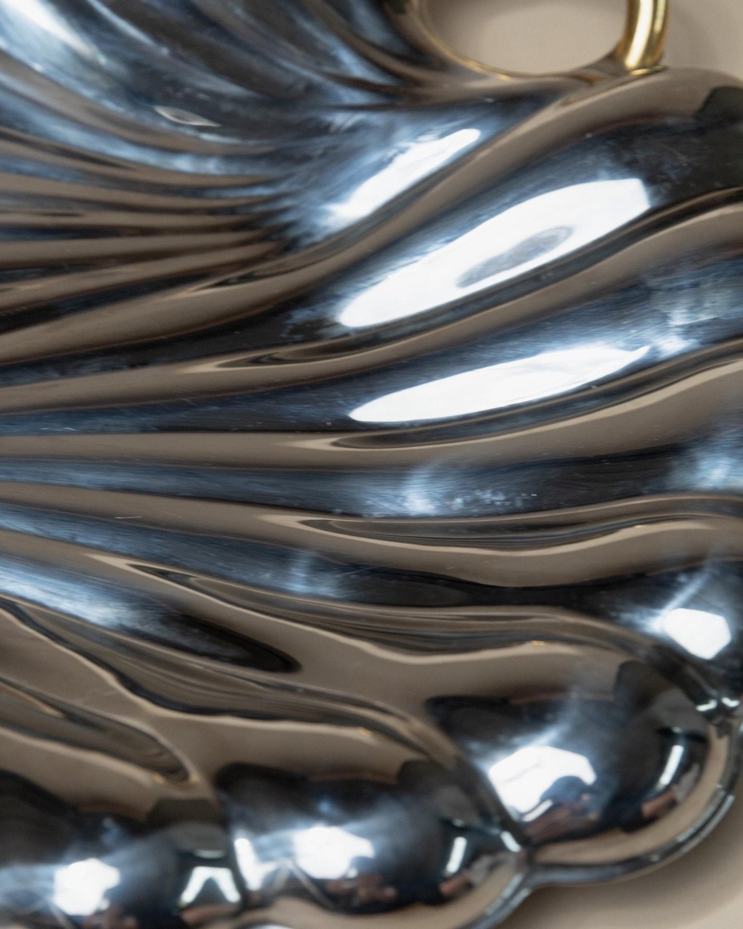 Vintage Tablett Muschelform von Becchetti für Becchetti Design Italy mit goldenen Details