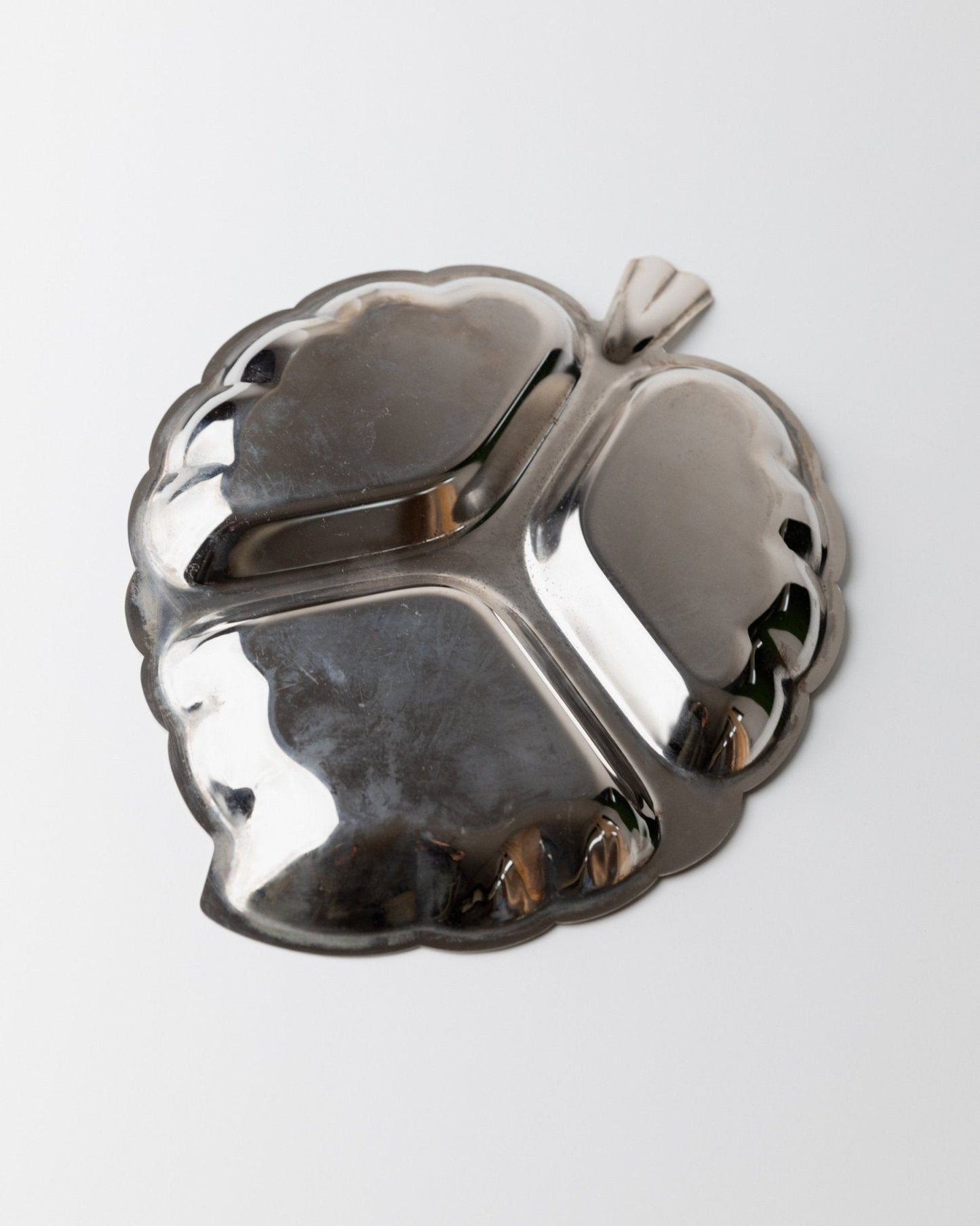 Vintage Servierplatte Blattform versilbert dreigeteilt