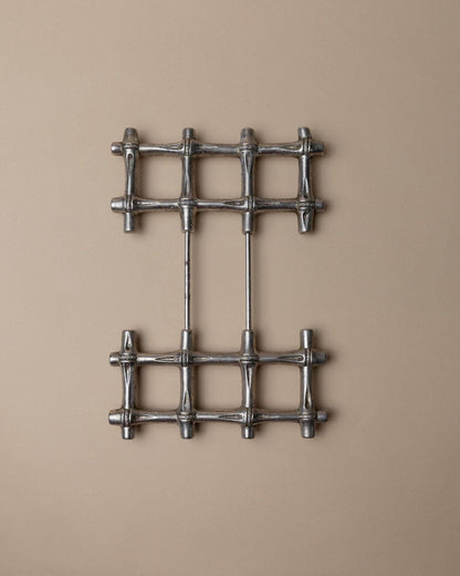 Vintage Untersetzer Silber Bambus von FB Rogers 1970er