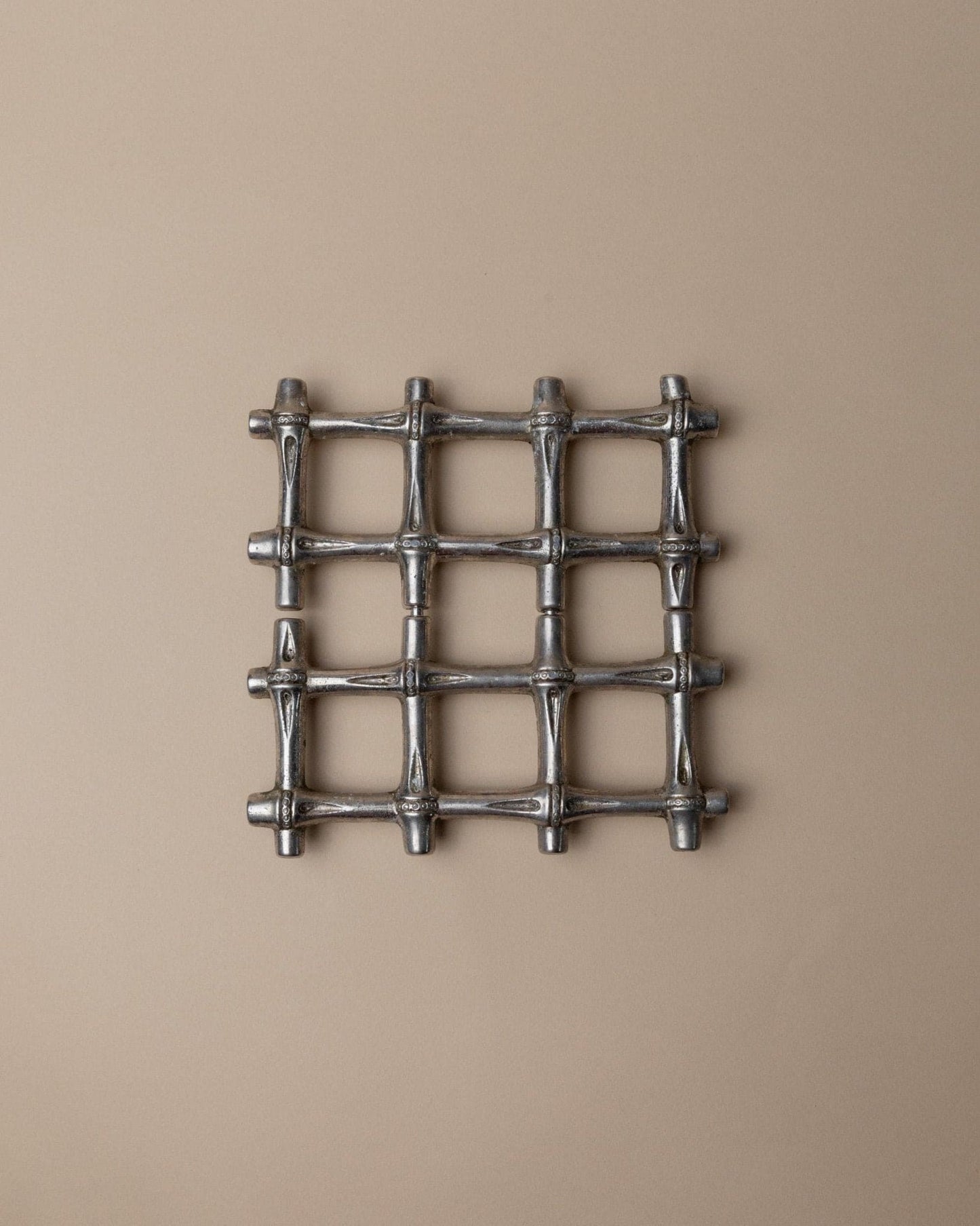 Vintage Untersetzer Silber Bambus von FB Rogers 1970er