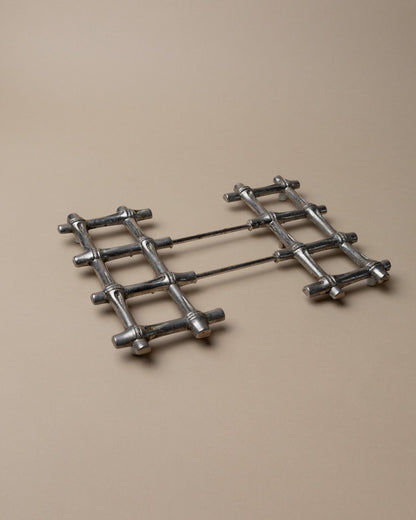 Vintage Untersetzer Silber Bambus von FB Rogers 1970er