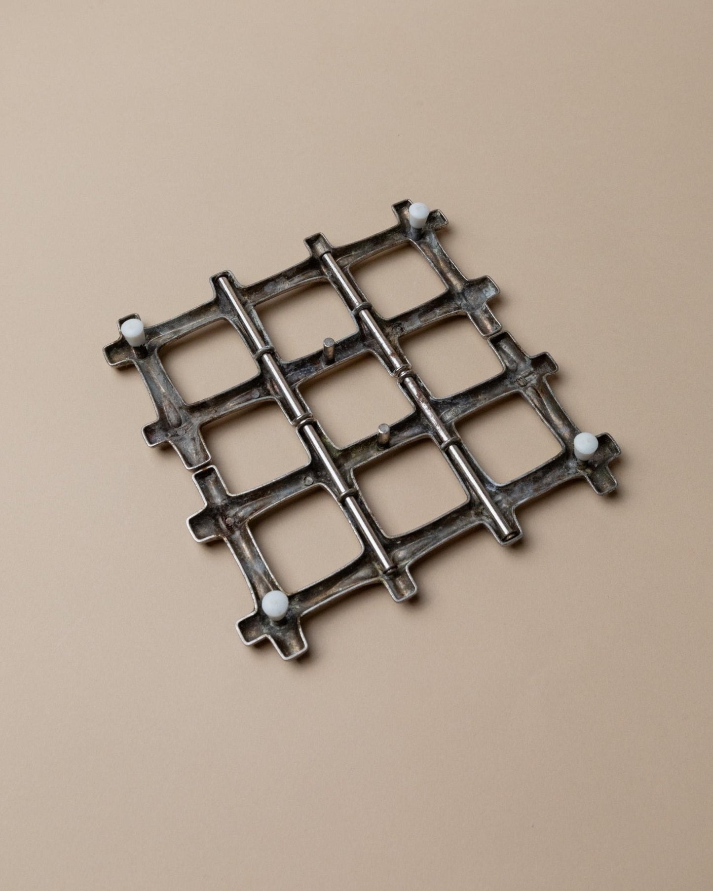 Vintage Untersetzer Silber Bambus von FB Rogers 1970er