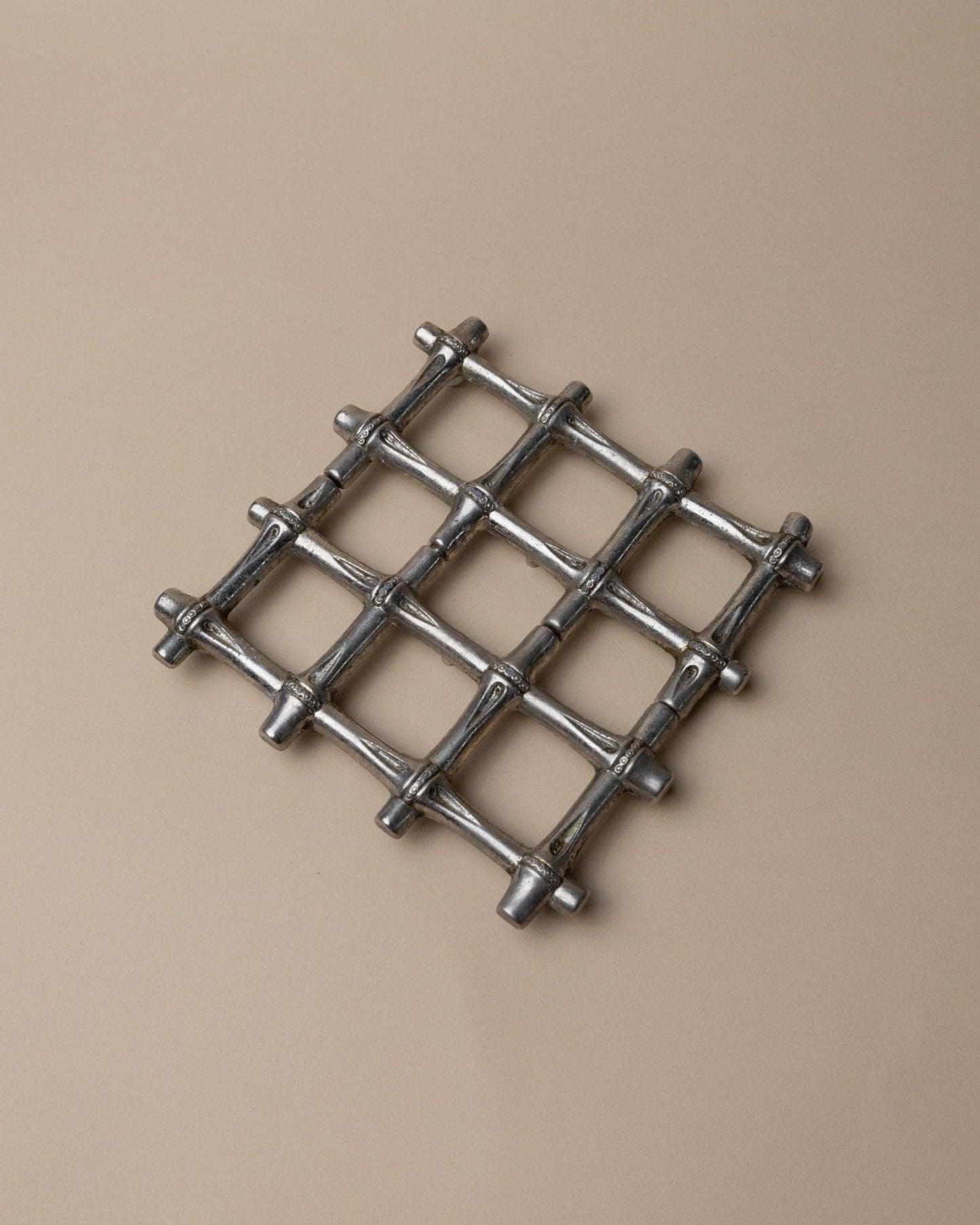 Vintage Untersetzer Silber Bambus von FB Rogers 1970er