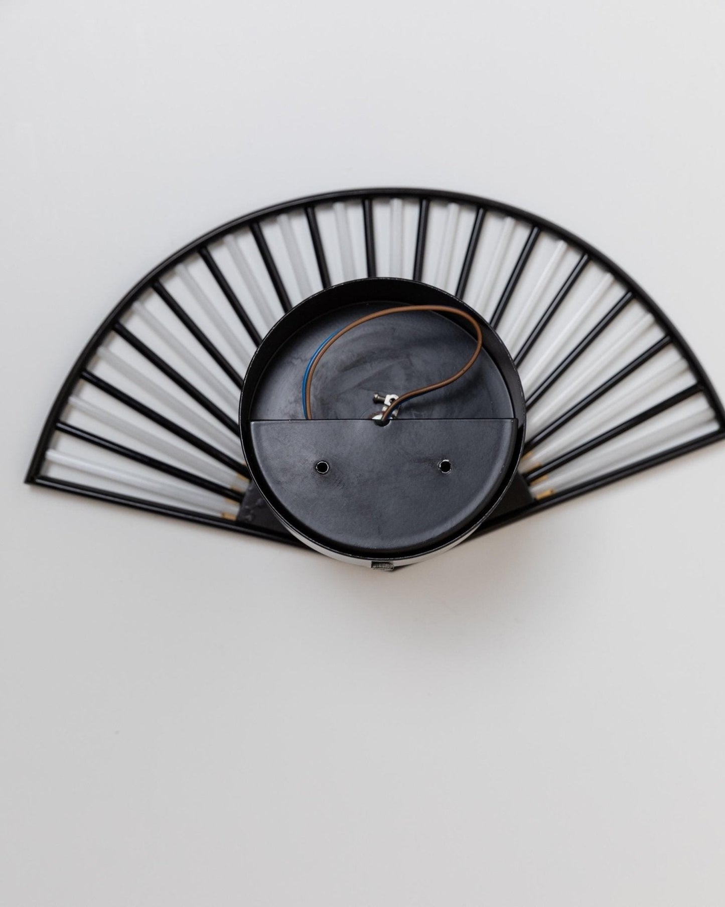 Vintage Wandlampe Fächerform von Murano für Murano Schwarz Weiß Gold