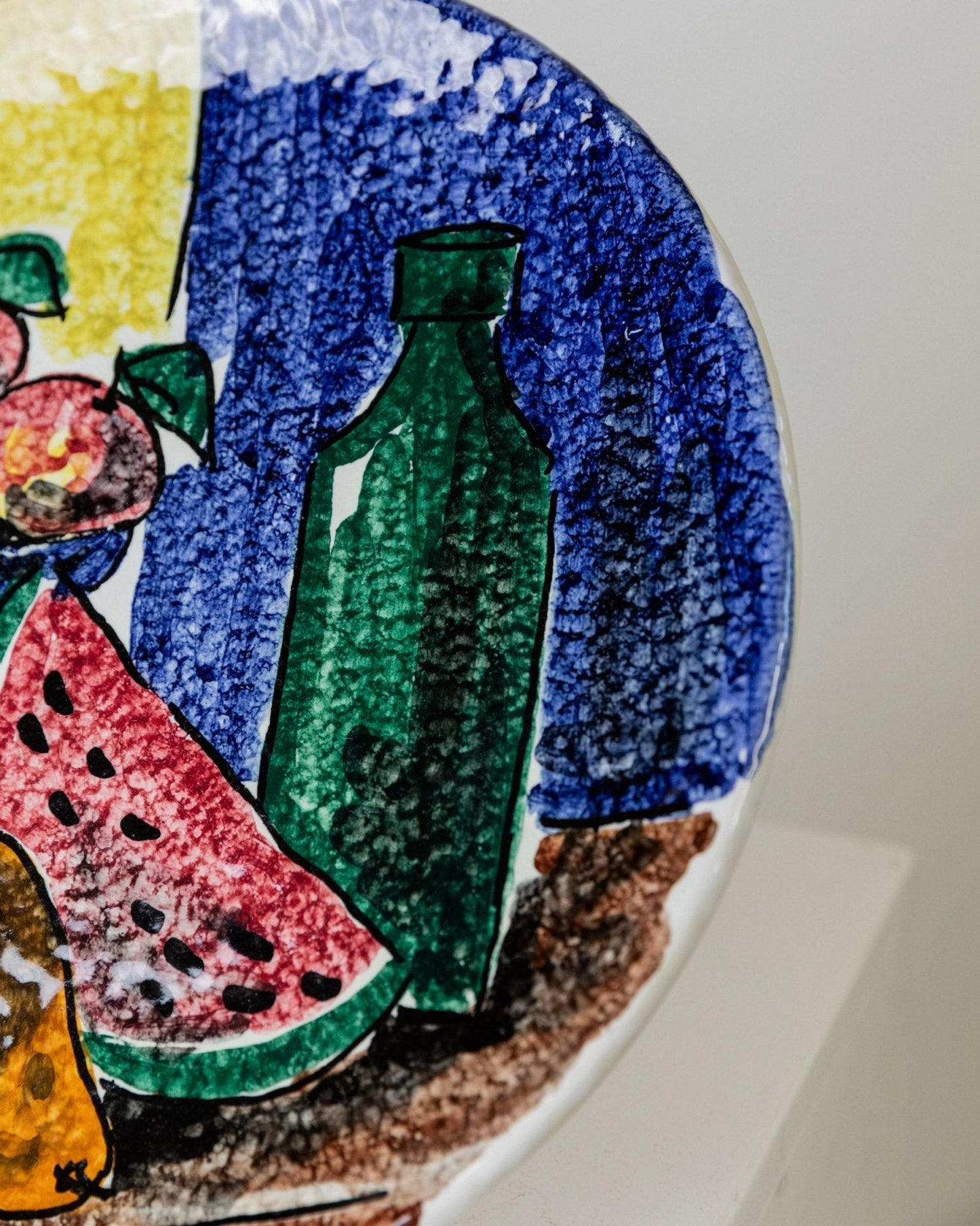 Vintage Wandteller Keramik mit Fruchtmotiv von Stile