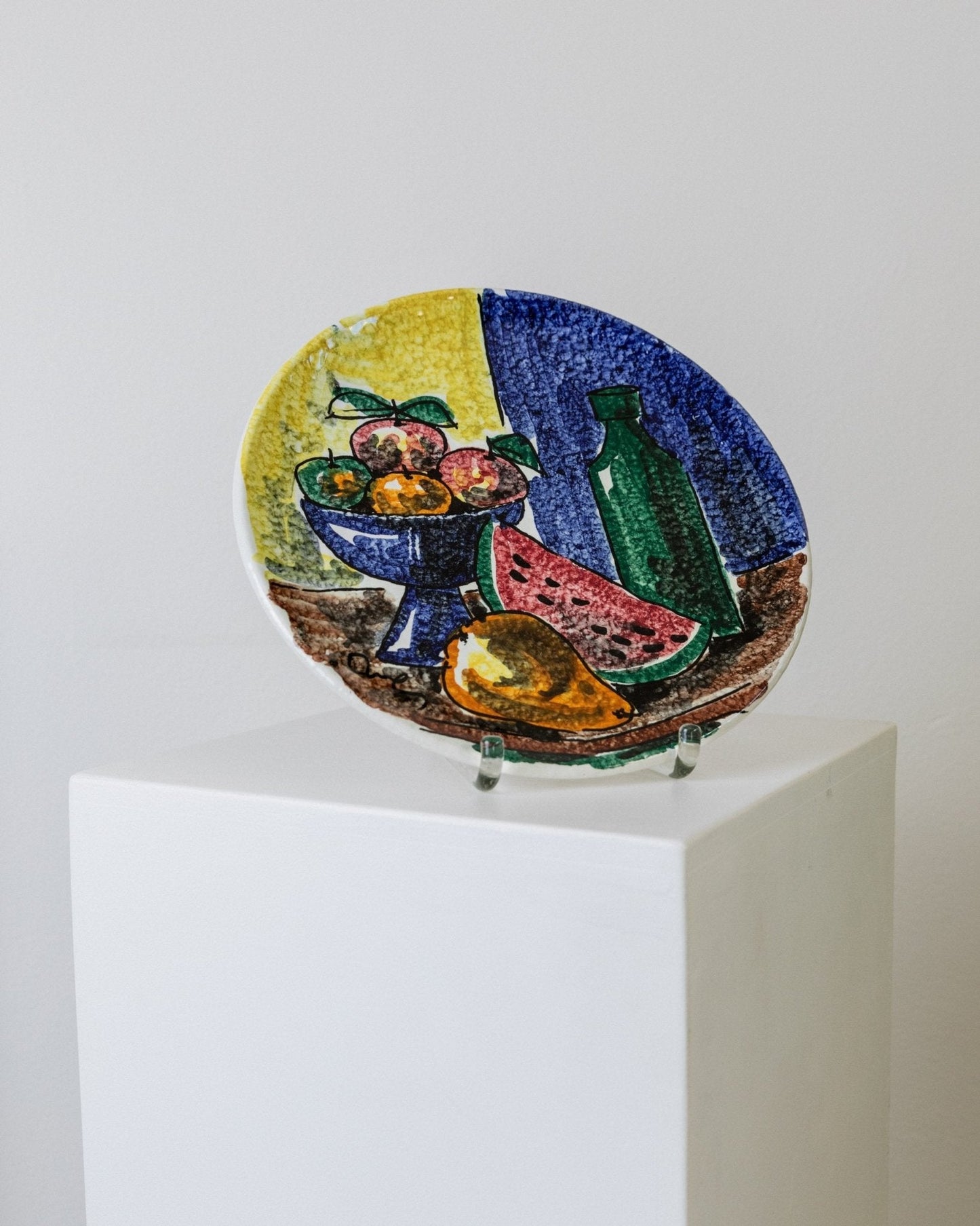 Vintage Wandteller Keramik mit Fruchtmotiv von Stile