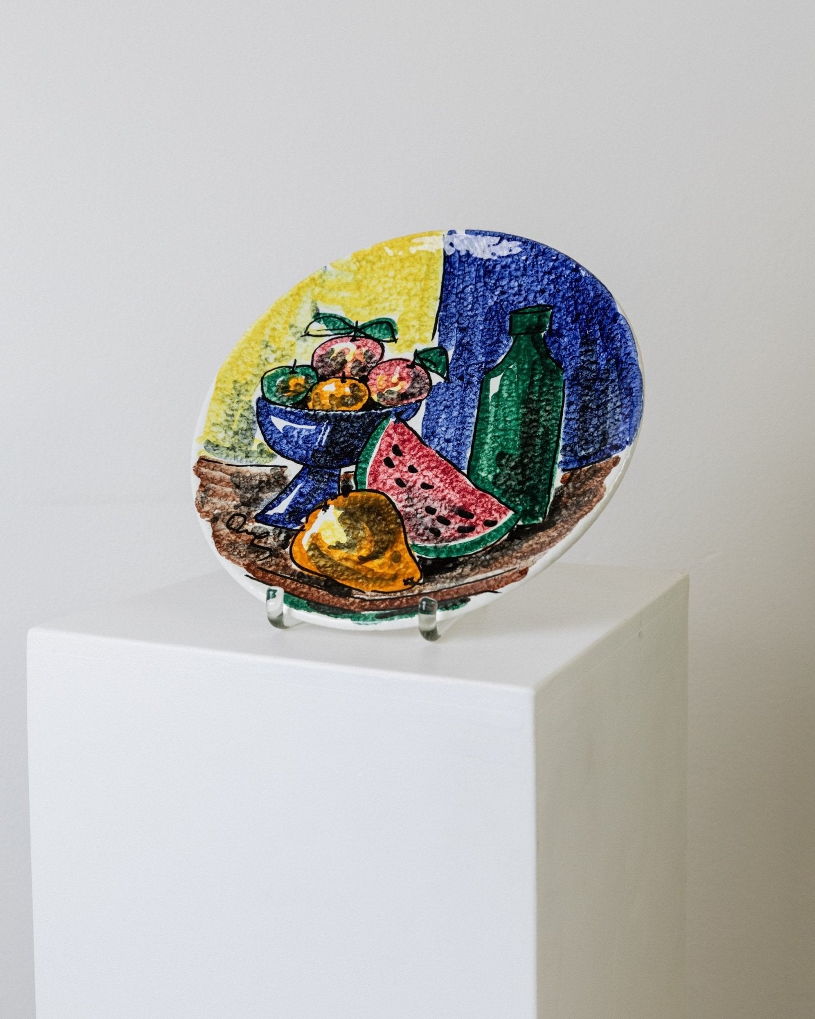 Vintage Wandteller Keramik mit Fruchtmotiv von Stile