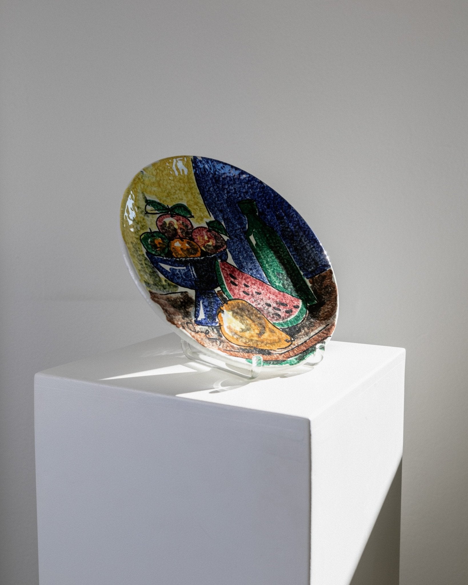 Vintage Wandteller Keramik mit Fruchtmotiv von Stile