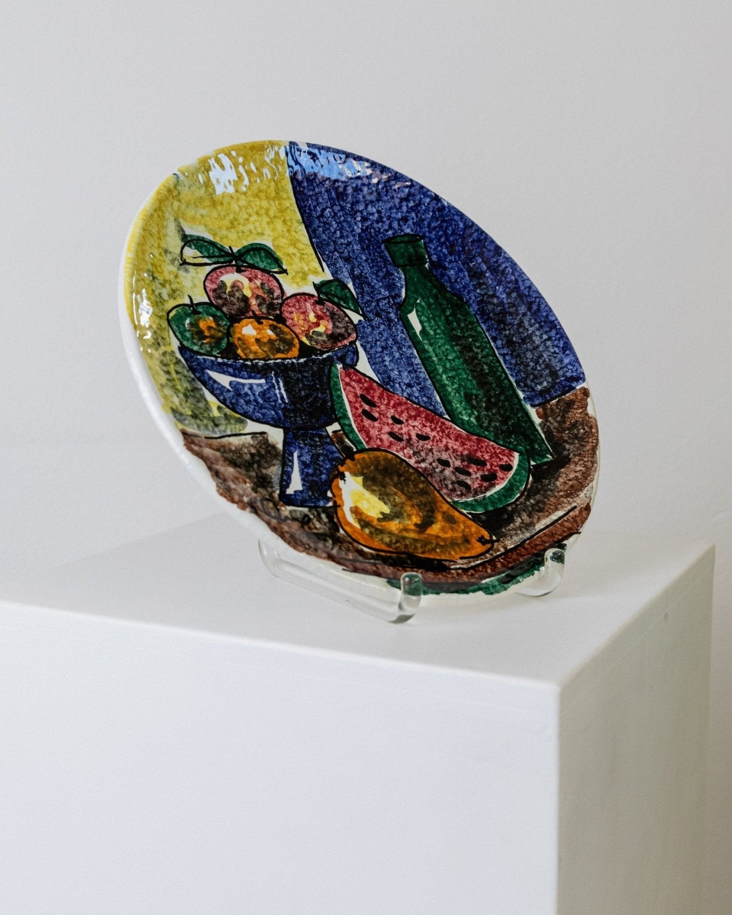 Vintage Wandteller Keramik mit Fruchtmotiv von Stile