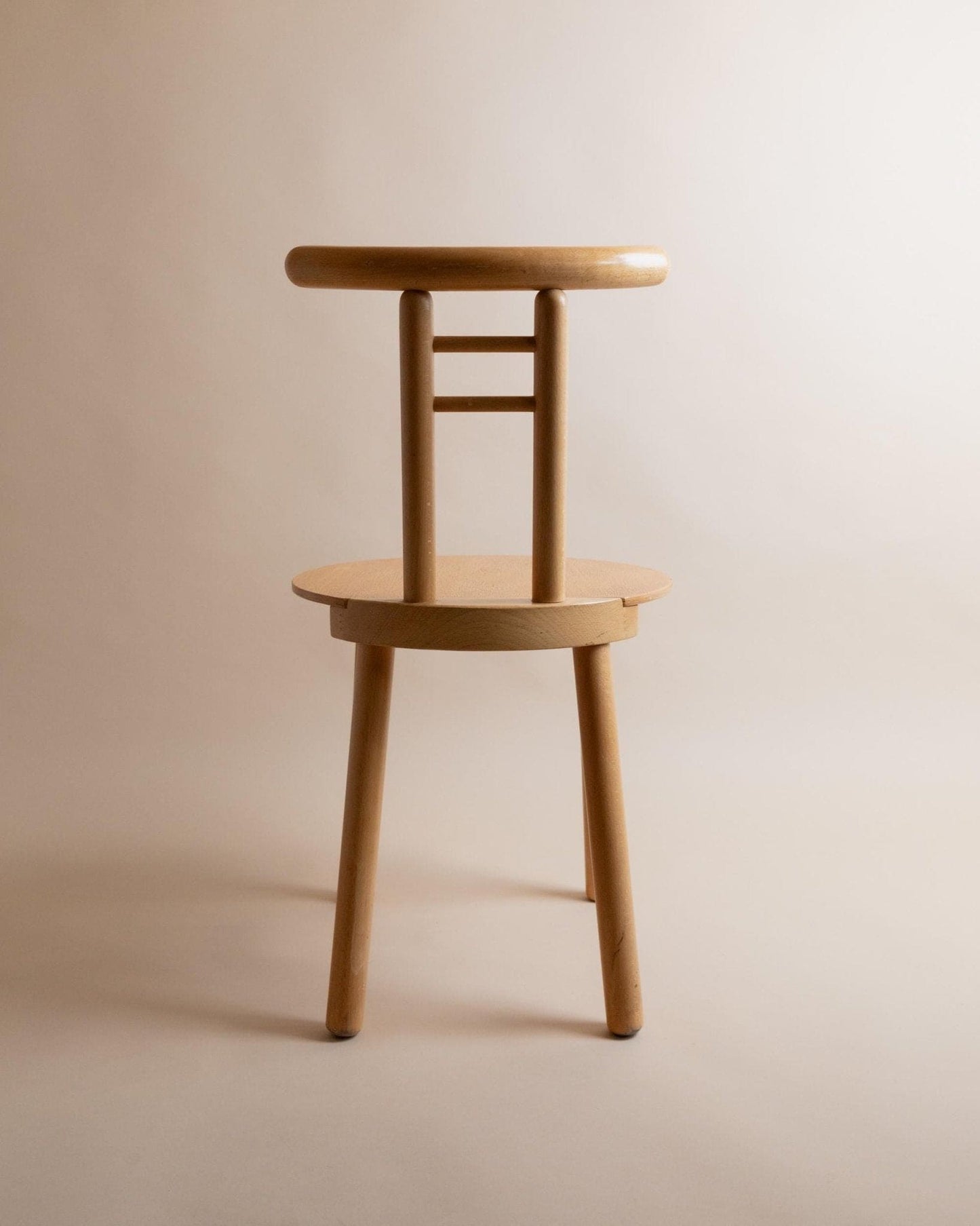 Vintage Holzstuhl Minimalistisches Design Italien 1980er Helles Holz Japanischer Stil