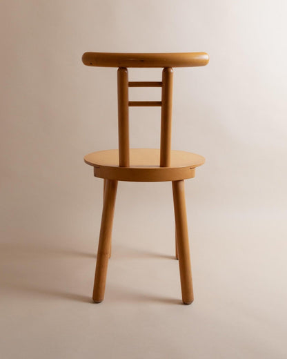 Vintage Holzstuhl Minimalistisches Design Italien 1980er Helles Holz Japanischer Stil