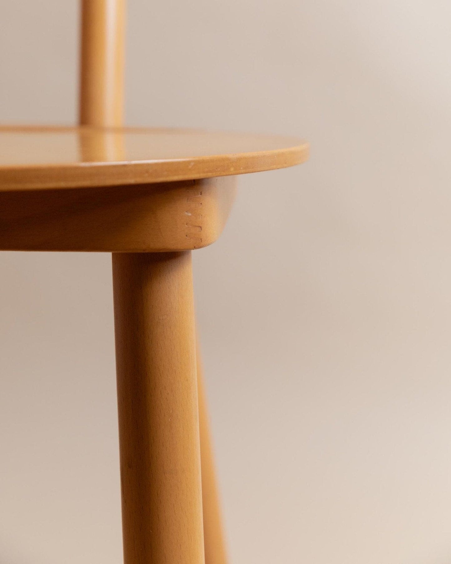 Vintage Holzstuhl Minimalistisches Design Italien 1980er Helles Holz Japanischer Stil