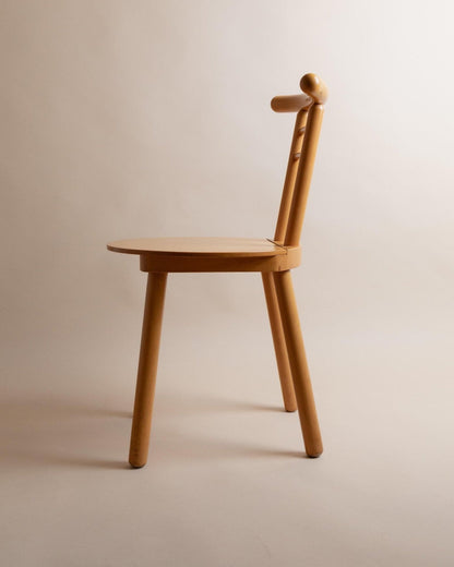 Vintage Holzstuhl Minimalistisches Design Italien 1980er Helles Holz Japanischer Stil