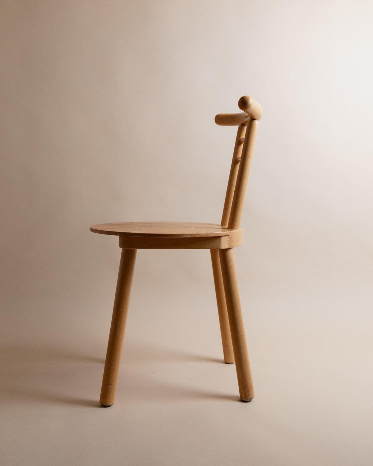 Vintage Holzstuhl Minimalistisches Design Italien 1980er Helles Holz Japanischer Stil