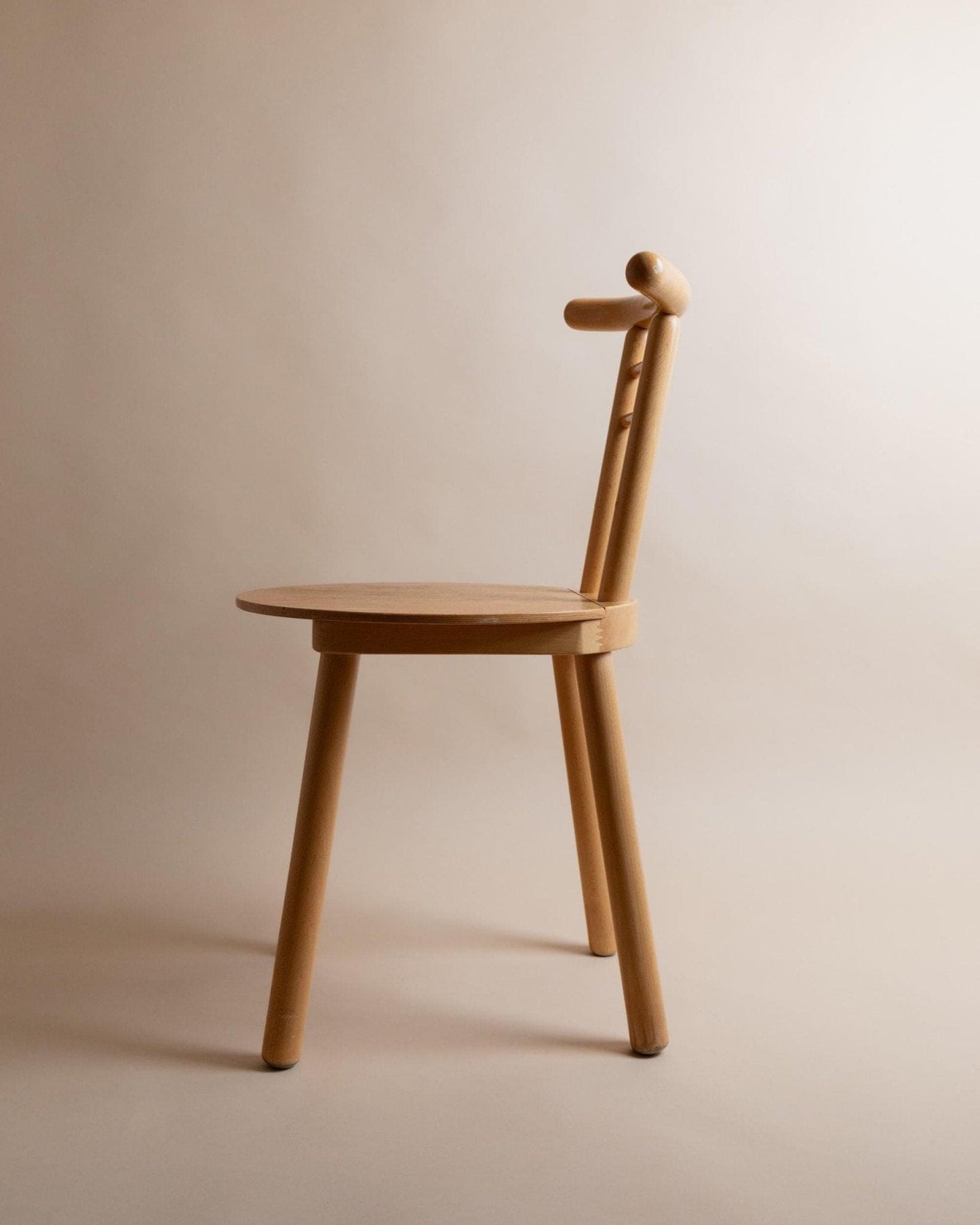 Vintage Holzstuhl Minimalistisches Design Italien 1980er Helles Holz Japanischer Stil