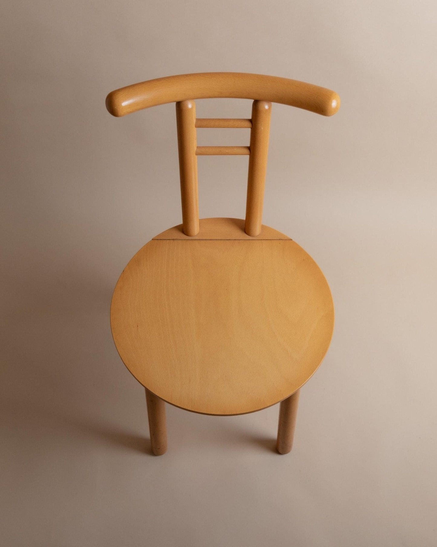 Vintage Holzstuhl Minimalistisches Design Italien 1980er Helles Holz Japanischer Stil