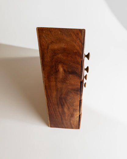 Vintage Schmuckschatulle Pyramide mit Messingintarsien, 4 Schubladen, Italien 1970er