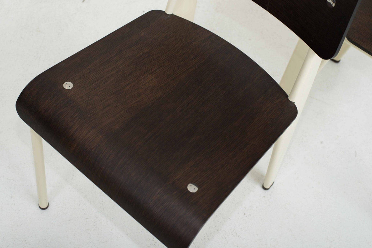 Chaise Standard Chêne de Jean Prouvé pour Vitra Ecru