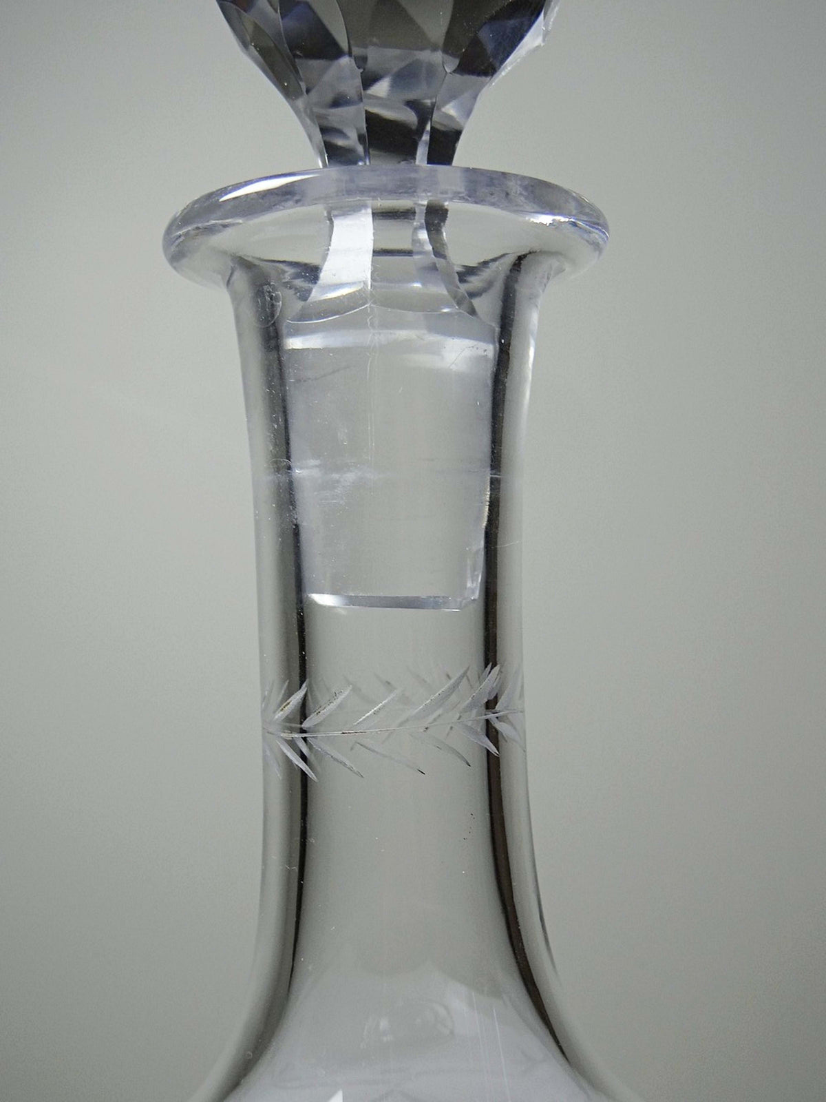Vintage Karaffe "Cristal de Nancy" graviert, Art Deco