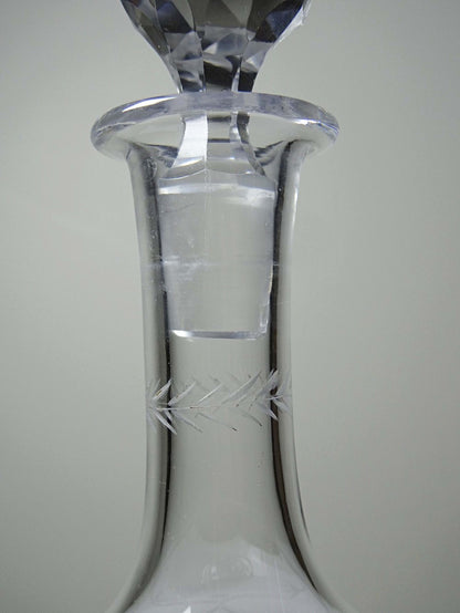 Vintage Karaffe "Cristal de Nancy" graviert, Art Deco