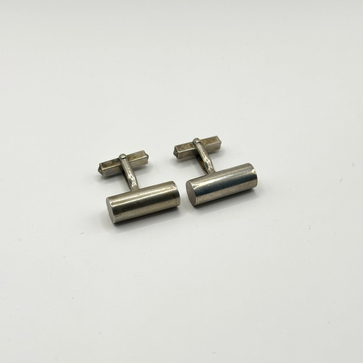 Zylindrische Manschettenknopf aus 800er Silber