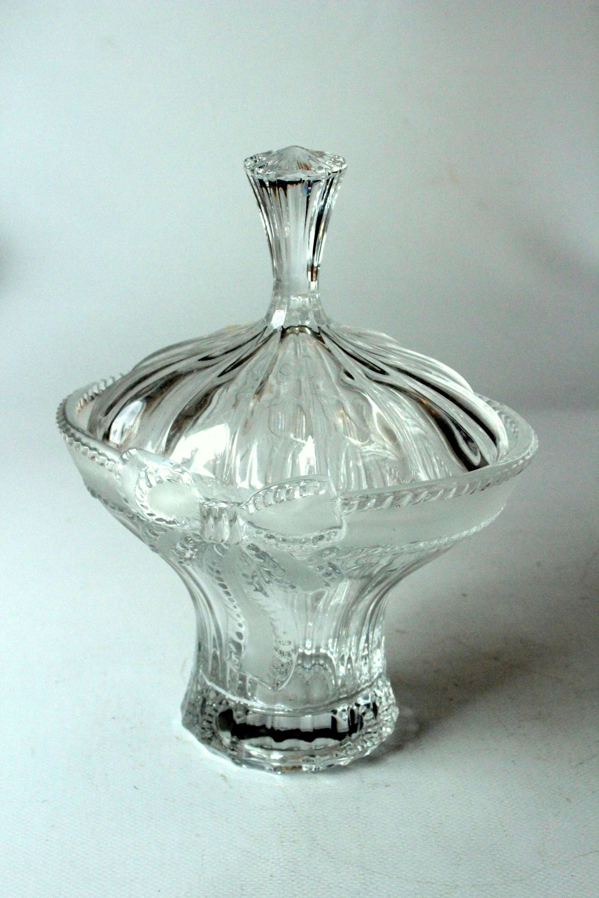 Vintage Bonboniere Bleikristall von Anna Hütte, Art Deco