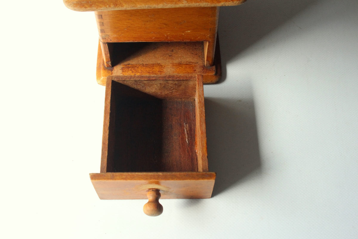 Vintage Kaffeemühle aus Holz und Metall, 1950er Jahre