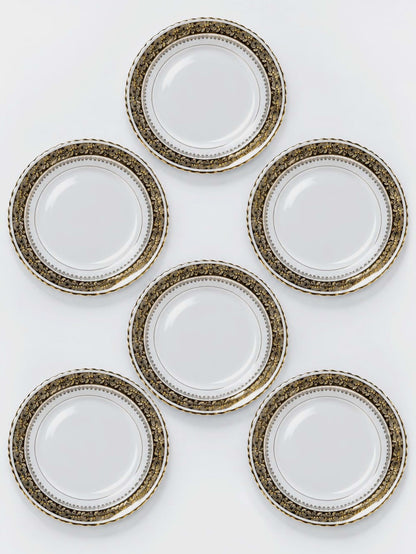 Set von 6 Vintage Teller von ADP Royal Limoges, Porzellan vergoldet