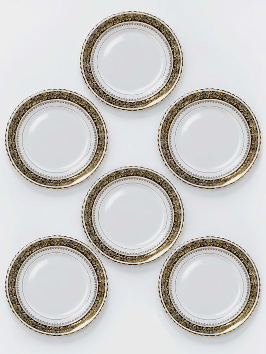 Set von 6 Vintage Teller von ADP Royal Limoges, Porzellan vergoldet