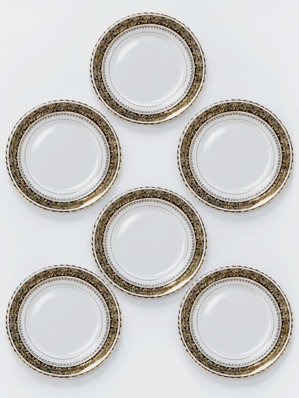 Set von 6 Vintage Teller von ADP Royal Limoges, Porzellan vergoldet